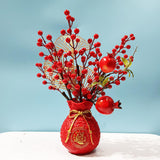 Maxbell Artificial Red Berries Bouquet Ginkgo Leaf for Housewarming Party Decoration Style B