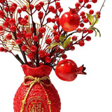 Maxbell Artificial Red Berries Bouquet Ginkgo Leaf for Housewarming Party Decoration Style B