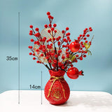 Maxbell Artificial Red Berries Bouquet Ginkgo Leaf for Housewarming Party Decoration Style B