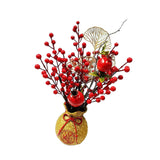 Maxbell Artificial Red Berries Bouquet Ginkgo Leaf for Housewarming Party Decoration Style C