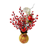 Maxbell Artificial Red Berries Bouquet Ginkgo Leaf for Housewarming Party Decoration Style C