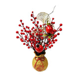 Maxbell Artificial Red Berries Bouquet Ginkgo Leaf for Housewarming Party Decoration Style C