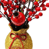 Maxbell Artificial Red Berries Bouquet Ginkgo Leaf for Housewarming Party Decoration Style C
