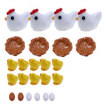 Maxbell Miniature Chickens Ornaments Figurines for Bonsai Micro Landscape Home Decor