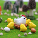 Maxbell Miniature Chickens Ornaments Figurines for Bonsai Micro Landscape Home Decor