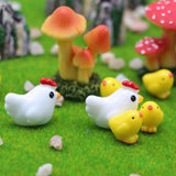 Maxbell Miniature Chickens Ornaments Figurines for Bonsai Micro Landscape Home Decor