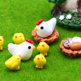 Maxbell Miniature Chickens Ornaments Figurines for Bonsai Micro Landscape Home Decor