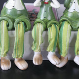 Maxbell 3Pcs Bunny Figurines Resin Sculpture Hanging Feet for Living Room Decoration