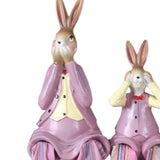 Maxbell 3Pcs Bunny Figurines Resin Sculpture Hanging Feet for Living Room Decoration