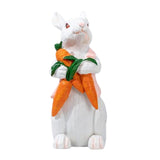 Maxbell Easter Rabbit Statue Bunny Figurine Ornament for Bookcase Festival Decor Carrot