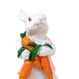Maxbell Easter Rabbit Statue Bunny Figurine Ornament for Bookcase Festival Decor Carrot