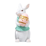 Maxbell Easter Rabbit Statue Bunny Figurine Ornament for Bookcase Festival Decor Egg