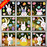 Maxbell 9Pcs Easter Bunny Window Cling Happy Easter Window Stickers for Home Holiday