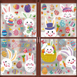 Maxbell 9Pcs Easter Bunny Window Cling Happy Easter Window Stickers for Home Holiday