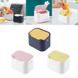 Maxbell Mini Desk Trash Can Garbage Basket Dustbin for Home Tabletop Living Room Blue Yellow