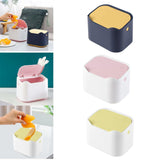 Maxbell Mini Desk Trash Can Garbage Basket Dustbin for Home Tabletop Living Room Blue Yellow