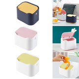 Maxbell Mini Desk Trash Can Garbage Basket Dustbin for Home Tabletop Living Room Blue Yellow