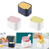Maxbell Mini Desk Trash Can Garbage Basket Dustbin for Home Tabletop Living Room Blue Yellow