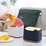 Maxbell Mini Desk Trash Can Garbage Basket Dustbin for Home Tabletop Living Room Blue Yellow