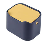 Maxbell Mini Desk Trash Can Garbage Basket Dustbin for Home Tabletop Living Room Blue Yellow