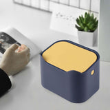 Maxbell Mini Desk Trash Can Garbage Basket Dustbin for Home Tabletop Living Room Blue Yellow