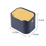 Maxbell Mini Desk Trash Can Garbage Basket Dustbin for Home Tabletop Living Room Blue Yellow