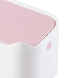 Maxbell Mini Desk Trash Can Garbage Basket Dustbin for Home Tabletop Living Room White Pink