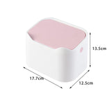 Maxbell Mini Desk Trash Can Garbage Basket Dustbin for Home Tabletop Living Room White Pink