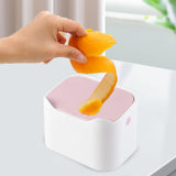 Maxbell Mini Desk Trash Can Garbage Basket Dustbin for Home Tabletop Living Room White Pink
