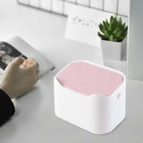 Maxbell Mini Desk Trash Can Garbage Basket Dustbin for Home Tabletop Living Room White Pink