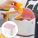 Maxbell Mini Desk Trash Can Garbage Basket Dustbin for Home Tabletop Living Room White Pink