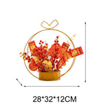 Maxbell Chinese Artificial Flower Basket Ornament Decorative Photo Props for Holiday
