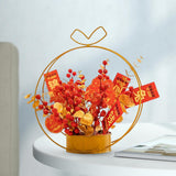 Maxbell Chinese Artificial Flower Basket Ornament Decorative Photo Props for Holiday