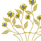 Maxbell Metal Wall Clock Decor Leaves Wall Ornament Vase Home Hallway Bedroom Metal Dial