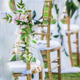 Maxbell Wedding Chair Decorations with Leaves and Ribbons for Wedding Backdrop B 60cm x 15cm