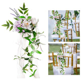 Maxbell Wedding Chair Decorations with Leaves and Ribbons for Wedding Backdrop B 60cm x 15cm