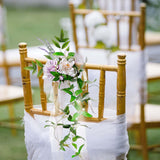 Maxbell Wedding Chair Decorations with Leaves and Ribbons for Wedding Backdrop B 60cm x 15cm