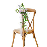 Maxbell Wedding Chair Decorations with Leaves and Ribbons for Wedding Backdrop B 60cm x 15cm