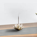 Maxbell Ceramic Lotus Incense Burner Zen Decoration for Meditation Yoga Studio