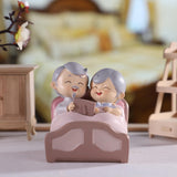 Maxbell Resin Couple Ornament Grandma Grandpa Figurine for Indoor Outdoor Decor