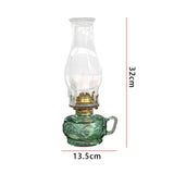Maxbell Kerosene Lamp with Handle Candelabra for Dining Room Tabletop Christmas Green