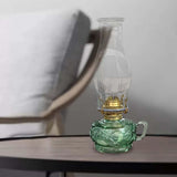 Maxbell Kerosene Lamp with Handle Candelabra for Dining Room Tabletop Christmas Green