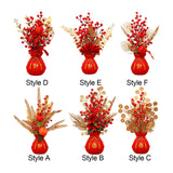 Maxbell Chinese New Year Ornament Spring Festival Holly Flower Bouquet Decor Desktop Style A