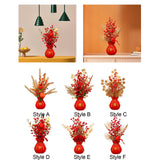 Maxbell Chinese New Year Ornament Spring Festival Holly Flower Bouquet Decor Desktop Style A