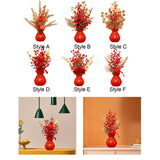 Maxbell Chinese New Year Ornament Spring Festival Holly Flower Bouquet Decor Desktop Style A