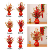Maxbell Chinese New Year Ornament Spring Festival Holly Flower Bouquet Decor Desktop Style A
