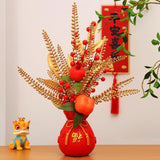 Maxbell Chinese New Year Ornament Spring Festival Holly Flower Bouquet Decor Desktop Style A