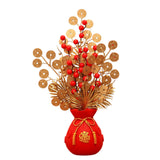 Maxbell Chinese New Year Ornament Spring Festival Holly Flower Bouquet Decor Desktop Style C