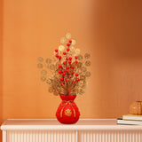 Maxbell Chinese New Year Ornament Spring Festival Holly Flower Bouquet Decor Desktop Style C
