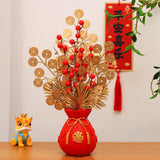 Maxbell Chinese New Year Ornament Spring Festival Holly Flower Bouquet Decor Desktop Style C